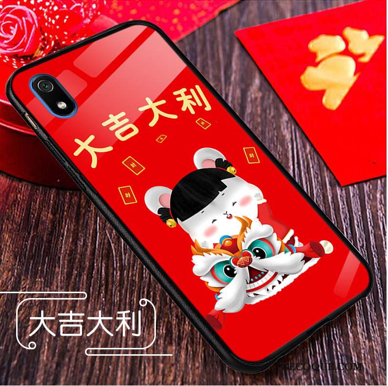 Redmi 7a Verre Dessin Animé Coque De Téléphone Nouveau Étui Rat