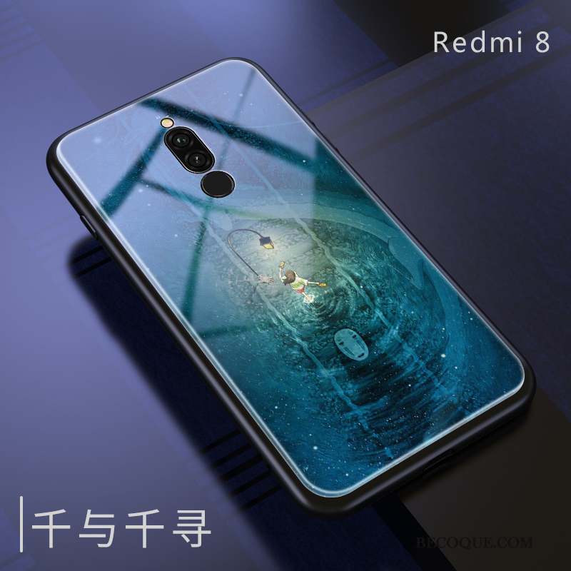 Redmi 8 Coque De Téléphone Blanc Rouge Verre Violet Étui