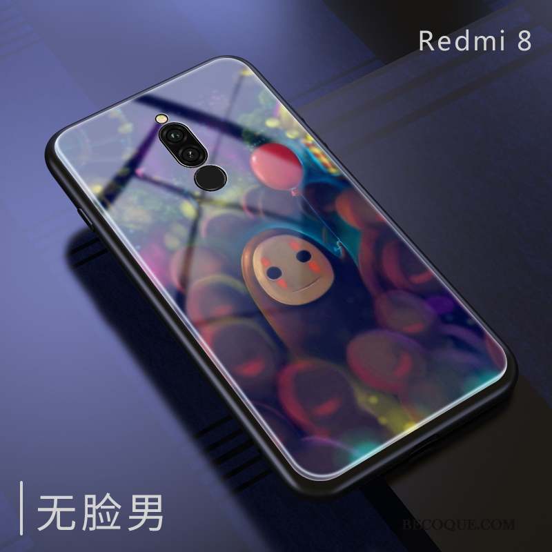 Redmi 8 Coque De Téléphone Blanc Rouge Verre Violet Étui