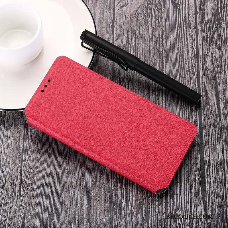 Redmi 8 Coque De Téléphone Rouge Créatif Protection Tout Compris Étui En Cuir