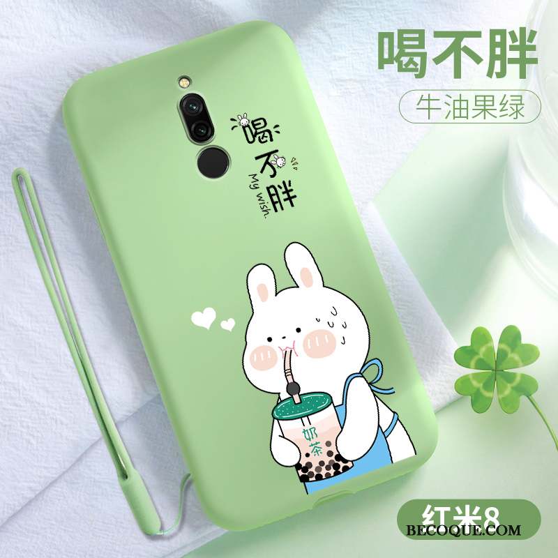 Redmi 8 Coque Rouge Vert Charmant Protection Téléphone Portable Tempérer