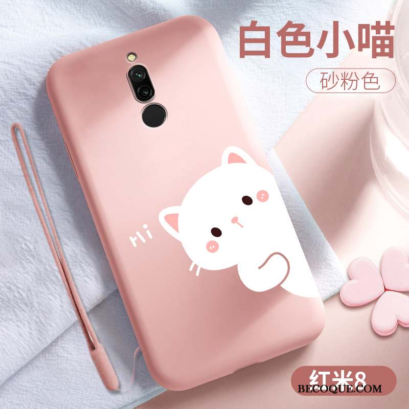 Redmi 8 Coque Rouge Vert Charmant Protection Téléphone Portable Tempérer