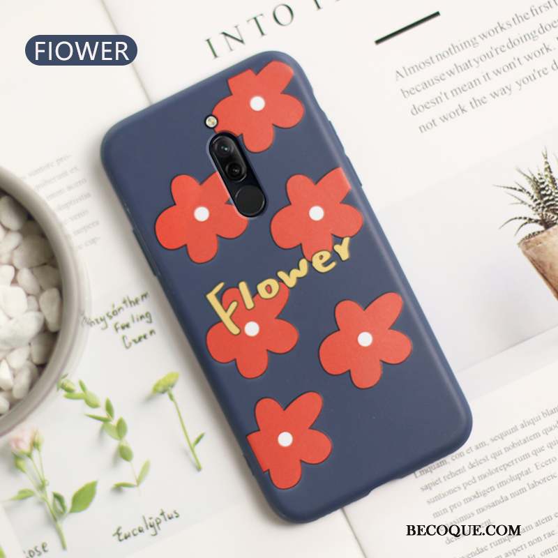 Redmi 8 Coque Tendance Fluide Doux Silicone Très Mince Fleur Protection