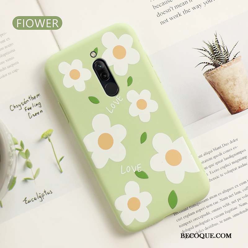 Redmi 8 Coque Tendance Fluide Doux Silicone Très Mince Fleur Protection