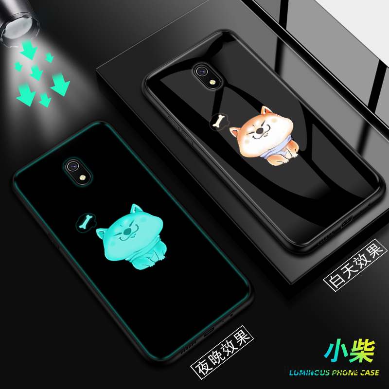 Redmi 8a Coque De Téléphone Dessin Animé Verre Noir Protection Rouge