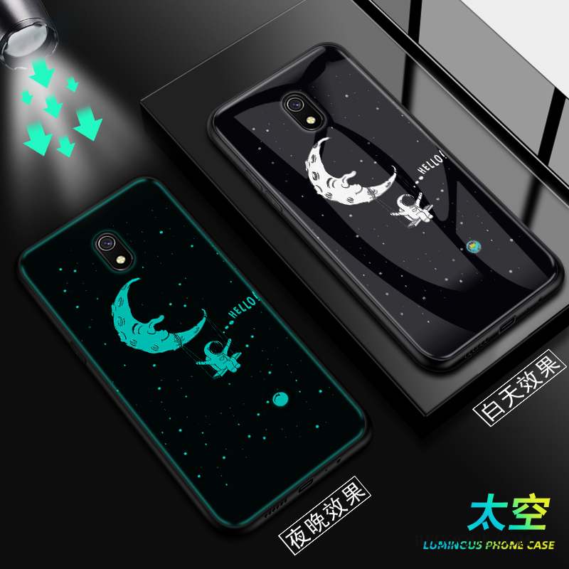 Redmi 8a Coque De Téléphone Dessin Animé Verre Noir Protection Rouge