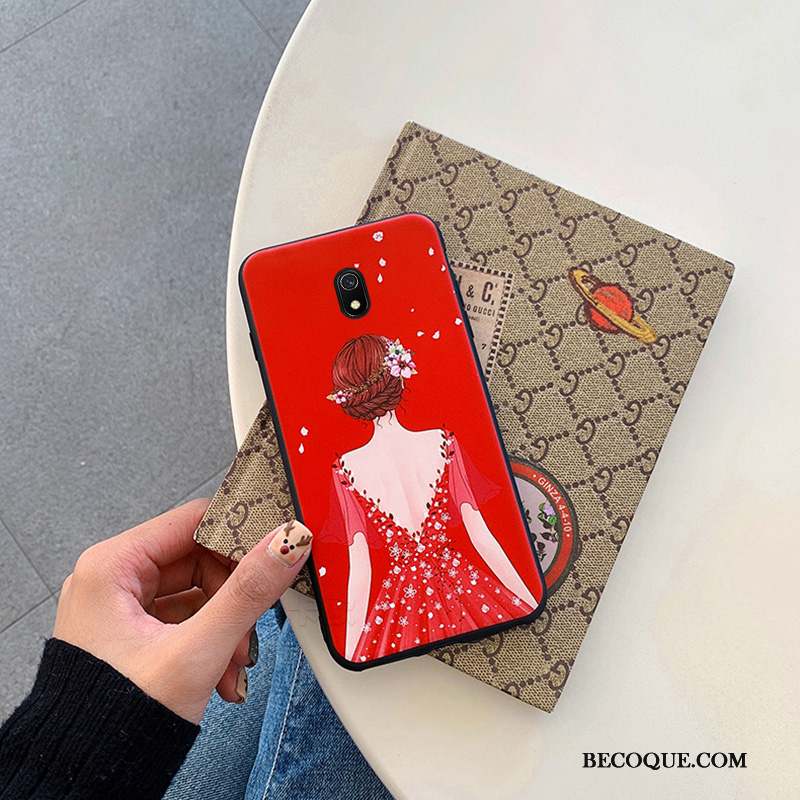 Redmi 8a Coque Fluide Doux Nouveau Dessin Animé Créatif Rouge Très Mince