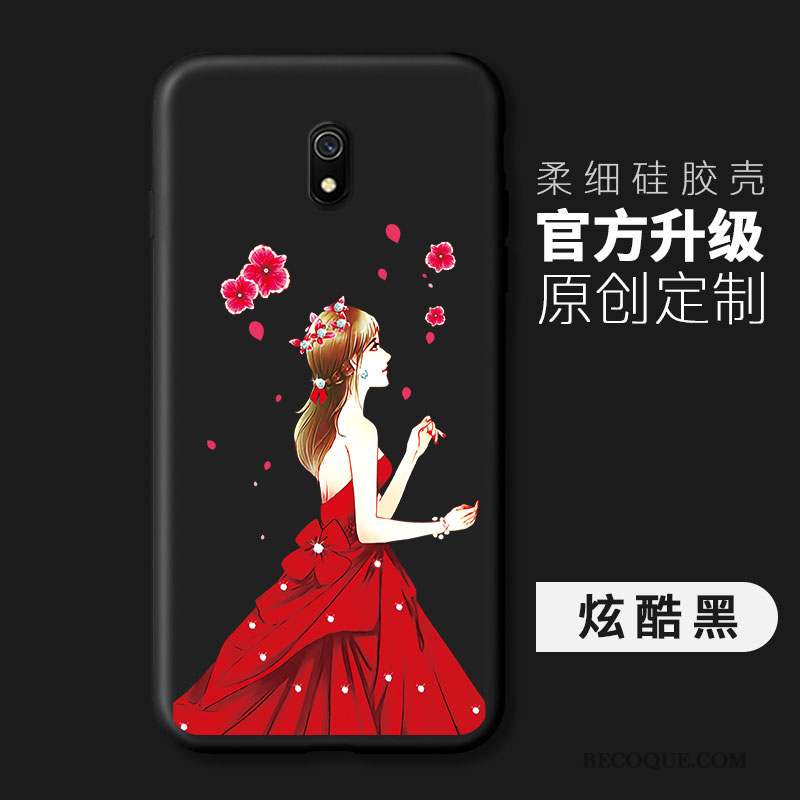 Redmi 8a Coque Net Rouge Fluide Doux Bordure Incassable Protection Étui