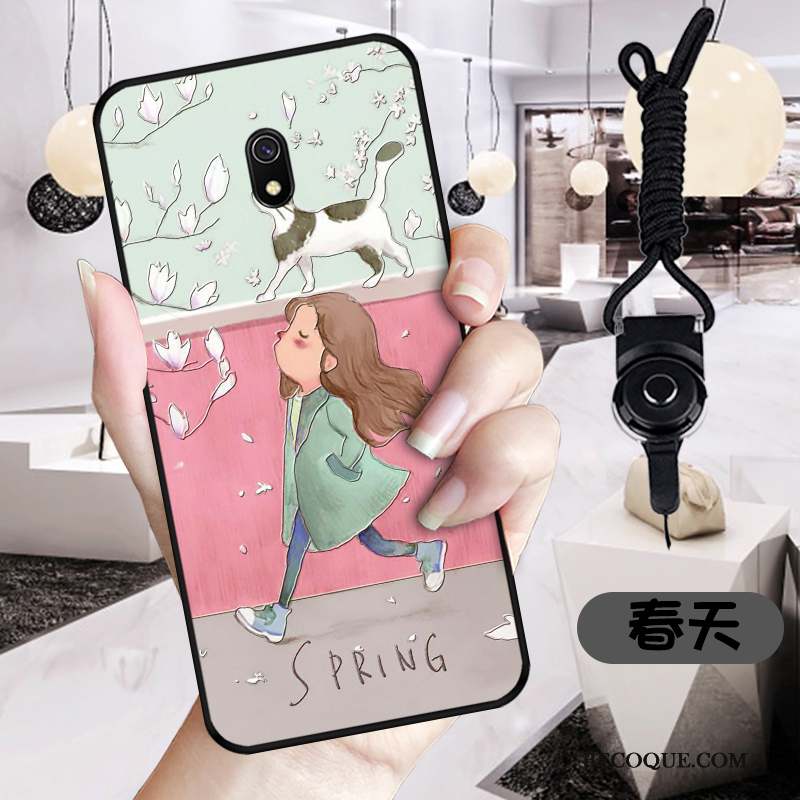 Redmi 8a Coque Rose Dessin Animé Rouge Noir Vert Dimensionnel