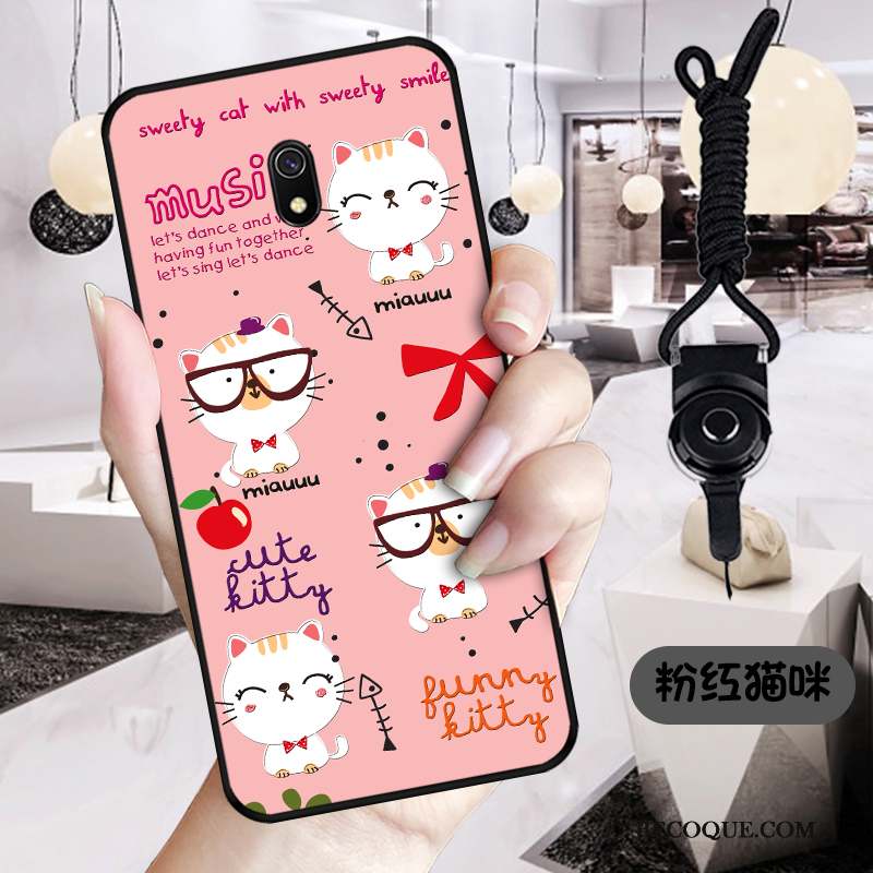 Redmi 8a Coque Rose Dessin Animé Rouge Noir Vert Dimensionnel