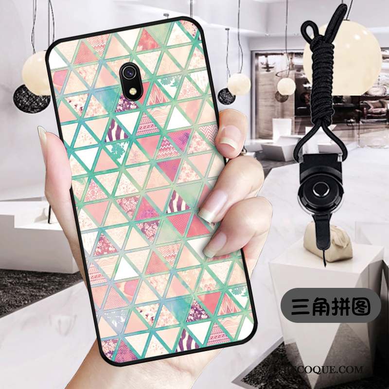 Redmi 8a Coque Rose Dessin Animé Rouge Noir Vert Dimensionnel