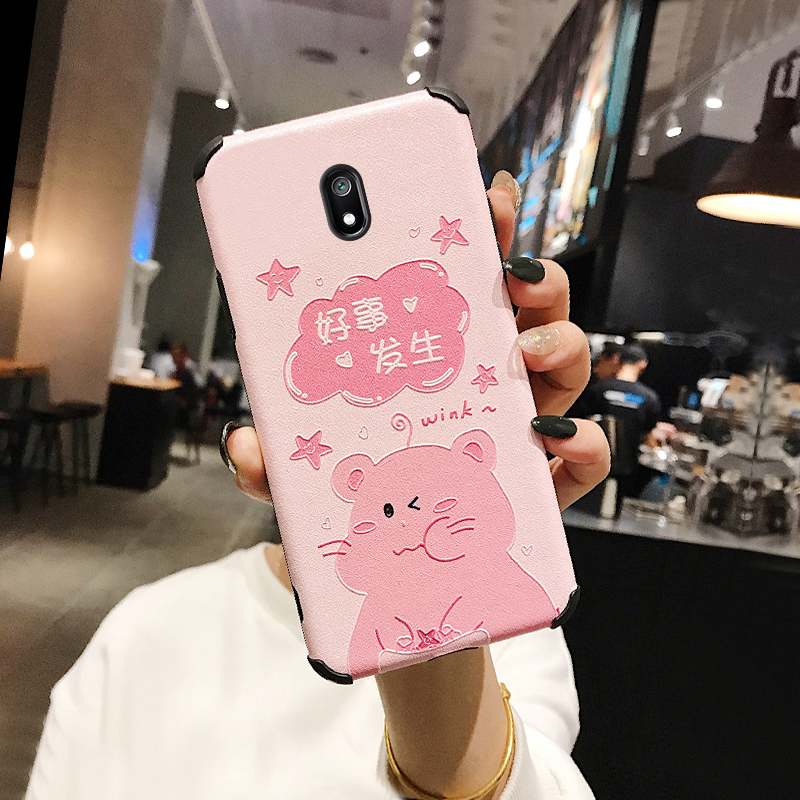 Redmi 8a Coque Tout Compris Rouge Charmant Dessin Animé Membrane Tendance