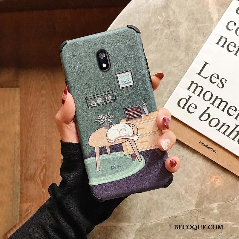 Redmi 8a Coque Tout Compris Rouge Charmant Dessin Animé Membrane Tendance