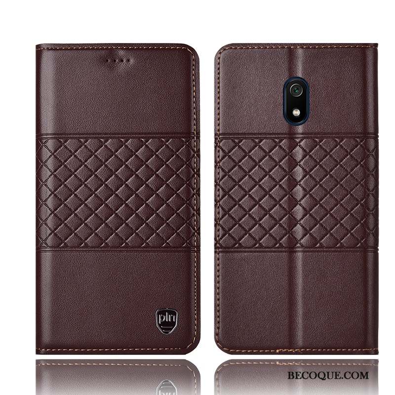 Redmi 8a Étui Protection Incassable Coque De Téléphone Étui En Cuir Noir