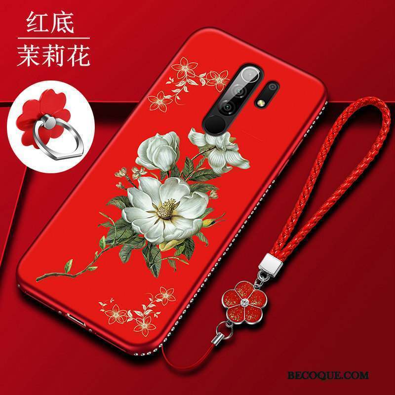 Redmi 9 Coque Créatif Noir Silicone Personnalité Fluide Doux Mode