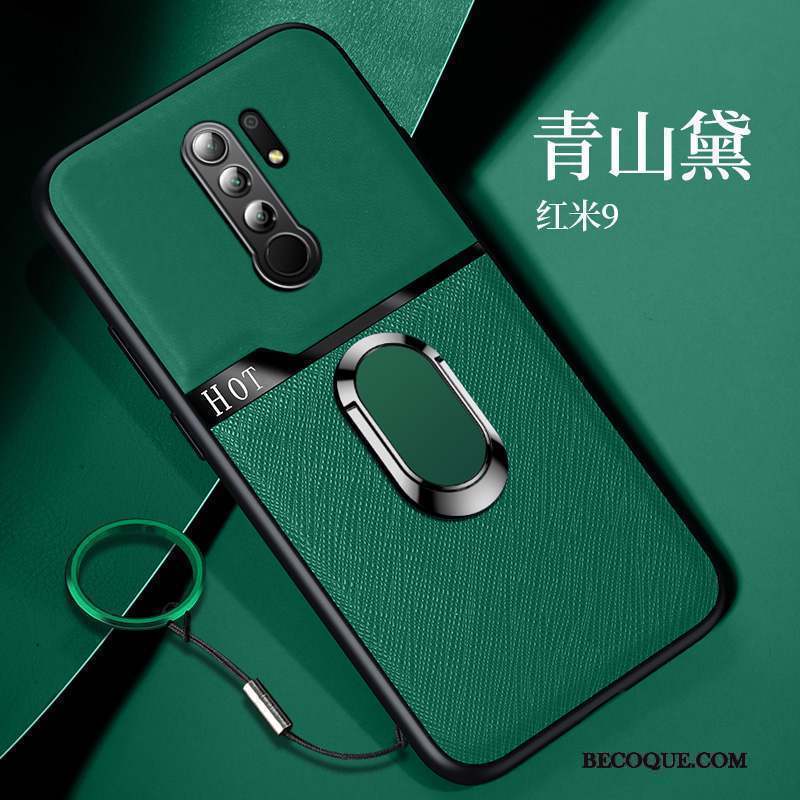 Redmi 9 Coque Orange Protection Étui Anneau Incassable Rouge