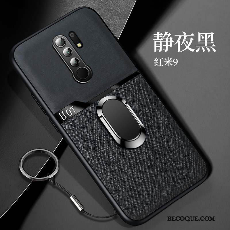 Redmi 9 Coque Orange Protection Étui Anneau Incassable Rouge