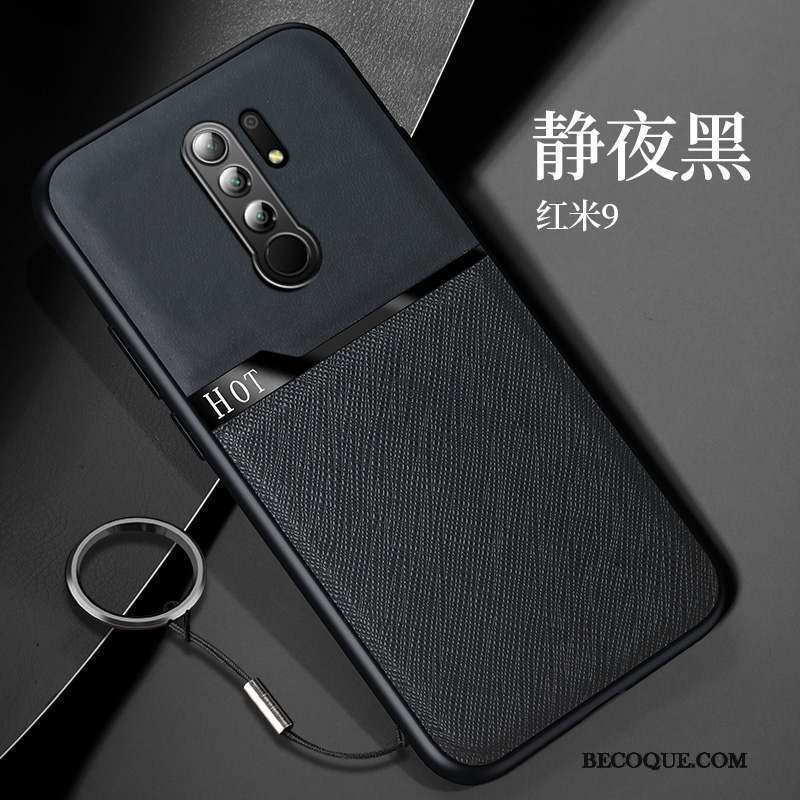 Redmi 9 Coque Orange Protection Étui Anneau Incassable Rouge