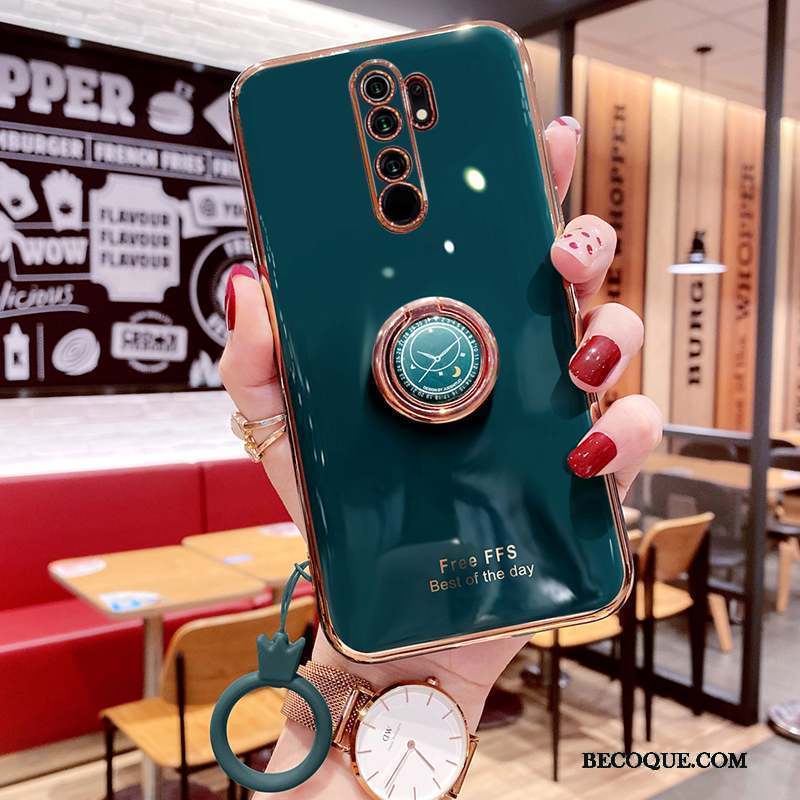 Redmi 9 Coque Ornements Suspendus Tendance Net Rouge Simple Petit Vert