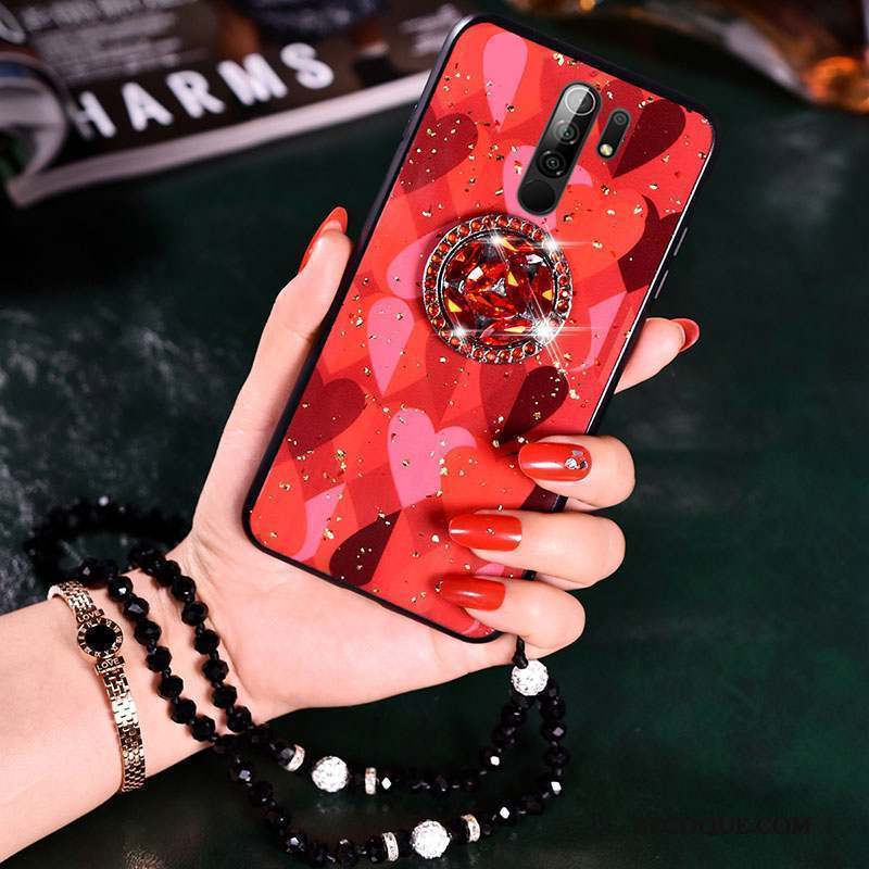 Redmi 9 Coque Tendance Protection Cœur Silicone Fluide Doux Incassable