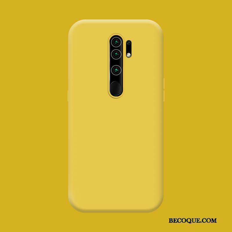 Redmi 9 Petit Étui Rouge Délavé En Daim Coque Silicone