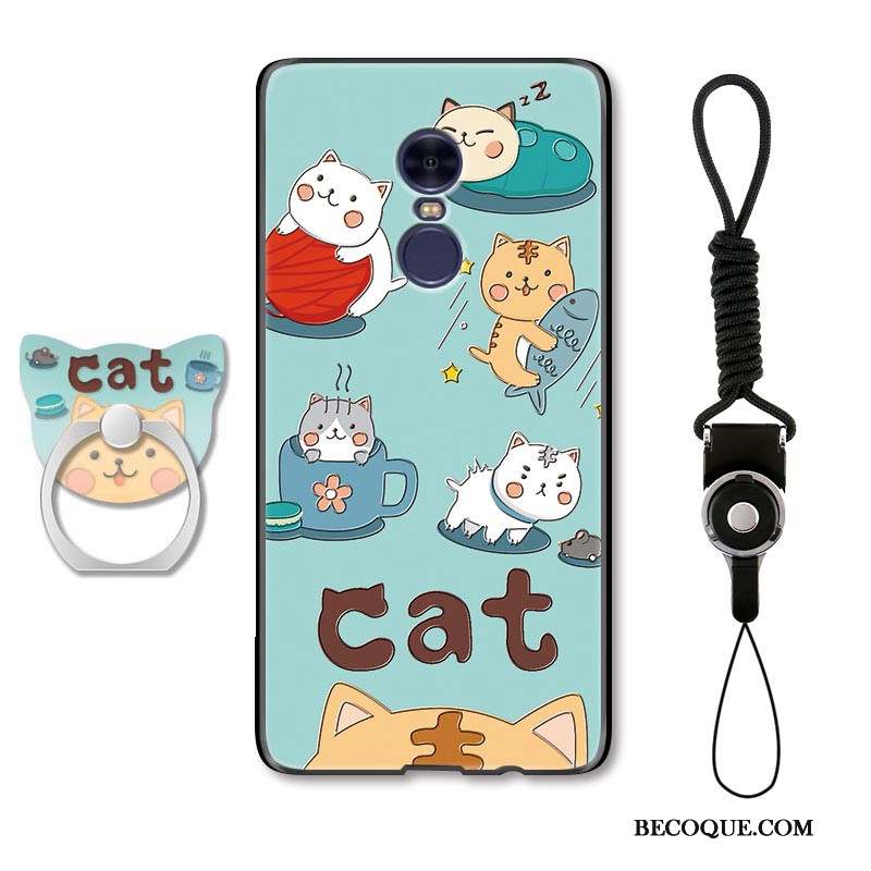 Redmi Note 4x Coque Charmant Chat Bleu Clair Dessin Animé Étui Incassable