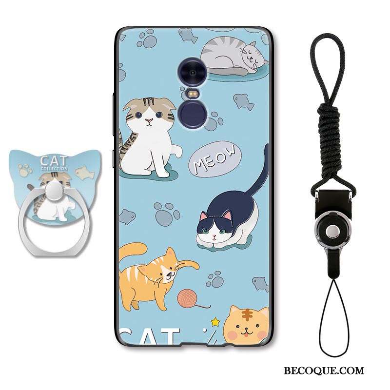 Redmi Note 4x Coque Charmant Chat Bleu Clair Dessin Animé Étui Incassable