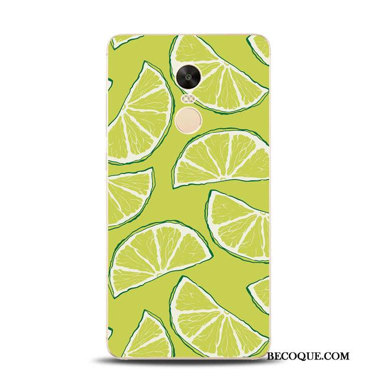 Redmi Note 4x Coque Citron Gaufrage Haute Vert Fluide Doux Frais