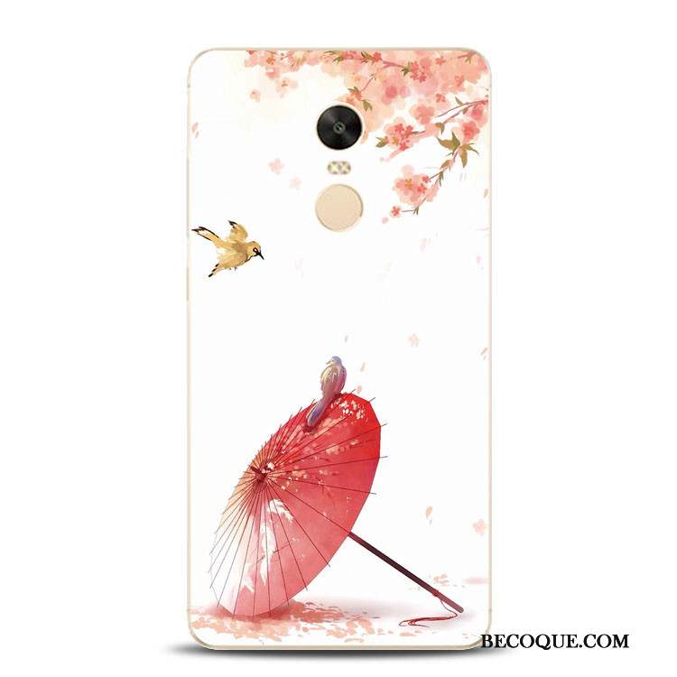 Redmi Note 4x Coque Rose Tout Compris Silicone Support Fleur De Pêche Gaufrage