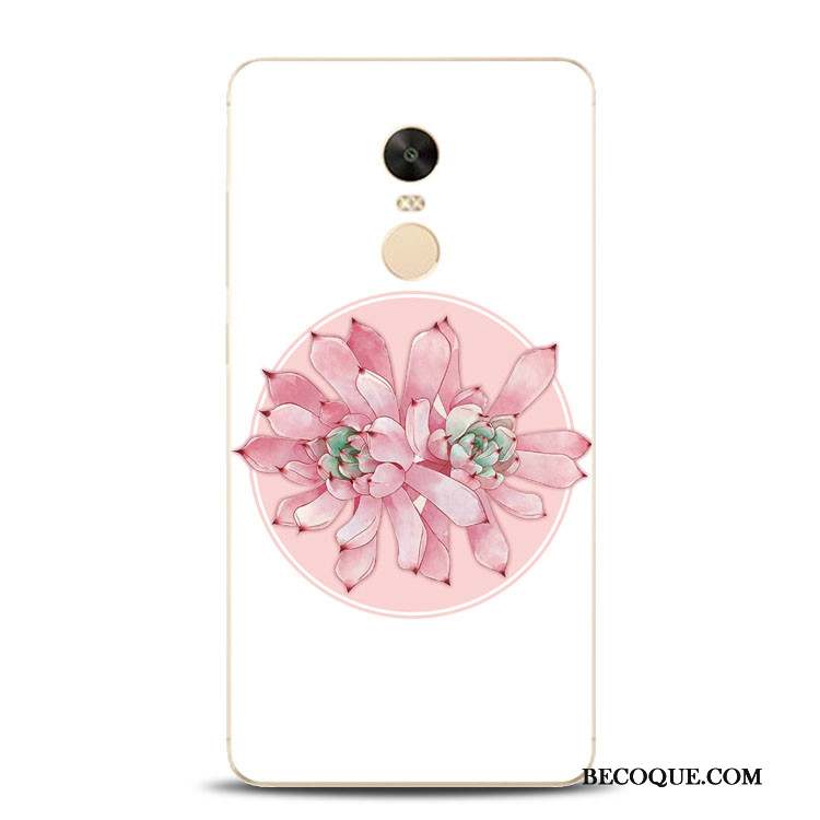 Redmi Note 4x Coque Rose Tout Compris Silicone Support Fleur De Pêche Gaufrage