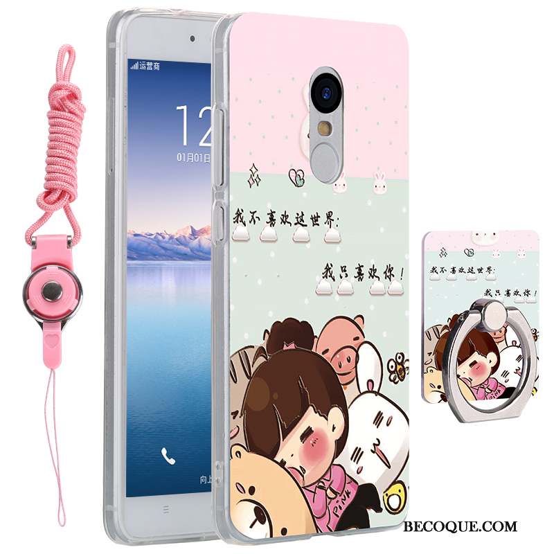 Redmi Note 4x Coque Rouge Protection Incassable Dessin Animé Ornements Suspendus Silicone