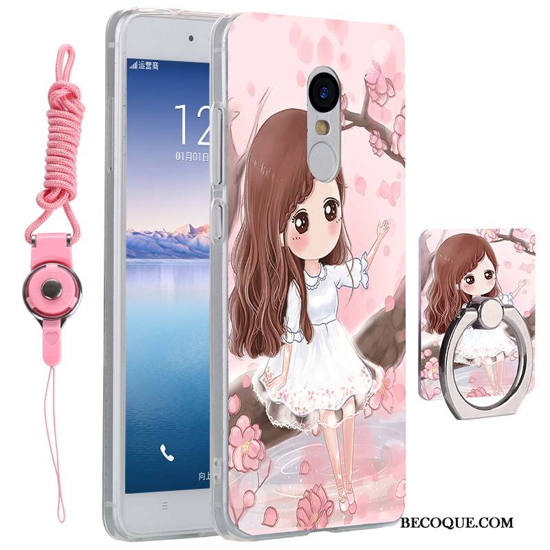 Redmi Note 4x Coque Rouge Protection Incassable Dessin Animé Ornements Suspendus Silicone