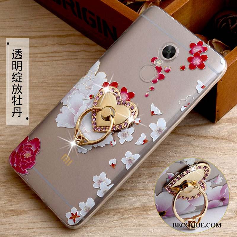 Redmi Note 4x Coque Étui Petit Rose Fluide Doux Incassable Rouge