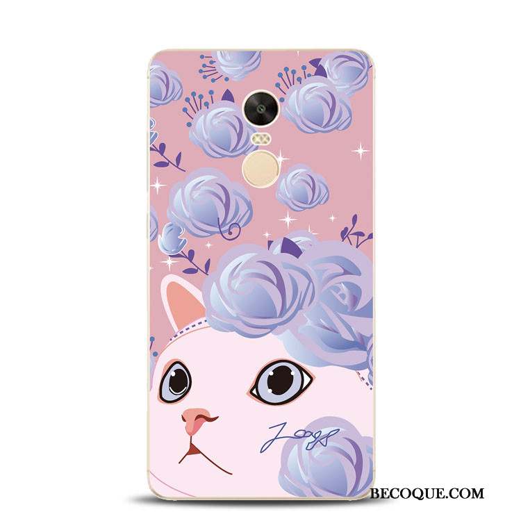 Redmi Note 4x Haute Chat Gaufrage Violet Coque Support