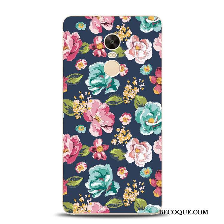 Redmi Note 4x Rouge Multicolore Petit Fleur Fluide Doux Coque