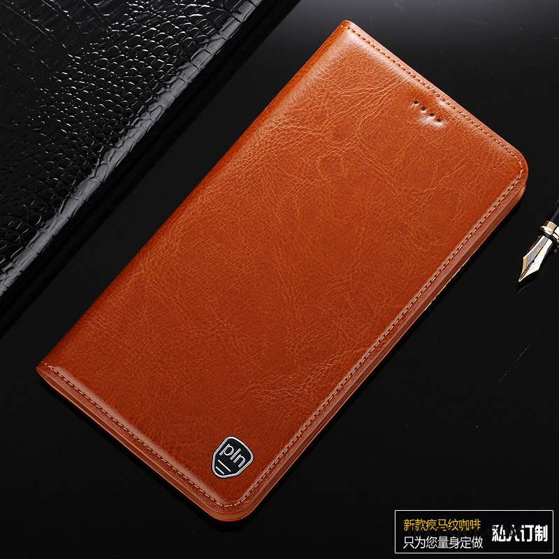 Redmi Note 5 Coque Protection Rouge Housse Cuir Véritable Étui Étui En Cuir