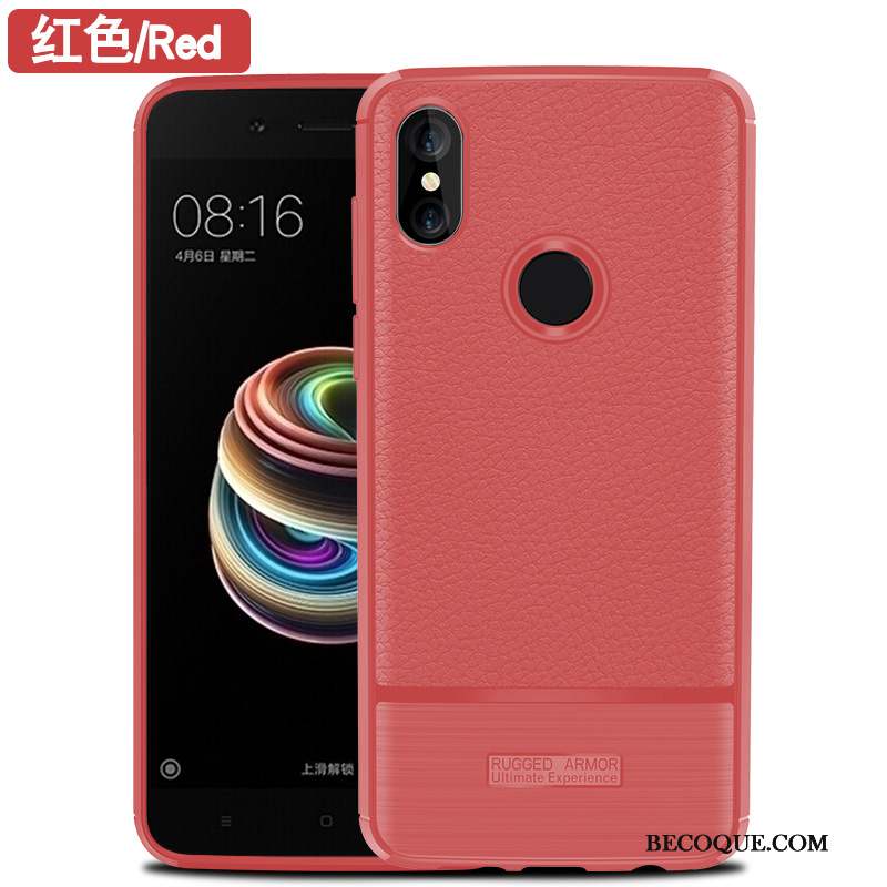 Redmi Note 5 Pro Coque Silicone Protection Personnalité Rouge Fluide Doux Incassable