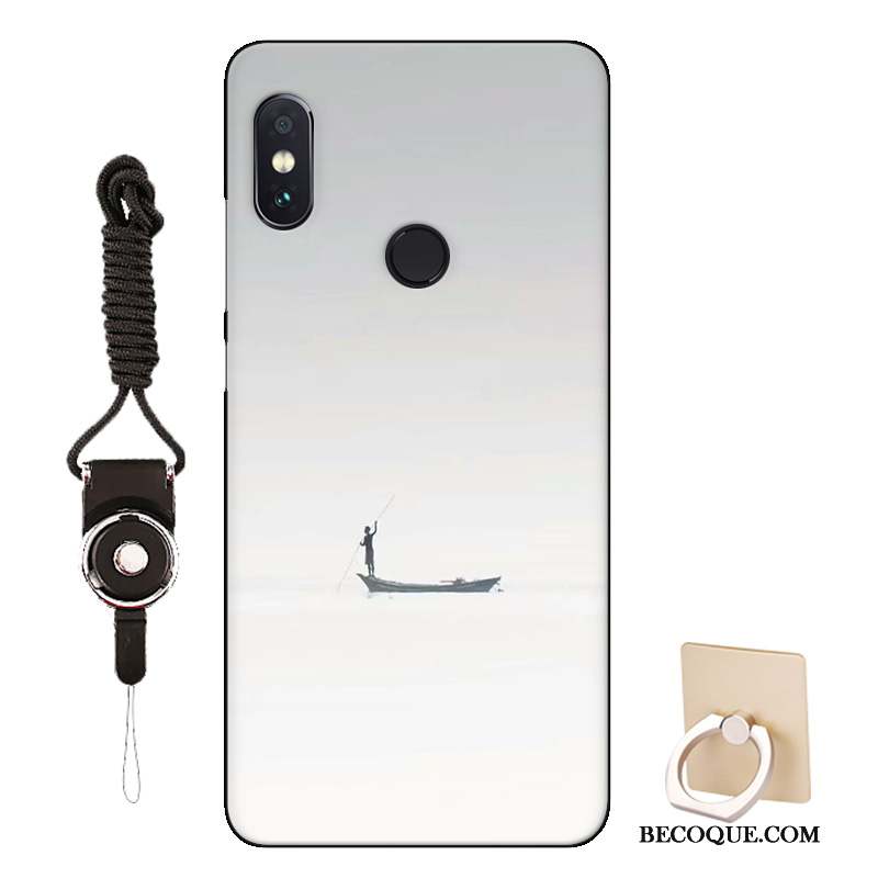 Redmi Note 5 Pro Étui Coque Rouge Gris Petit Modèle