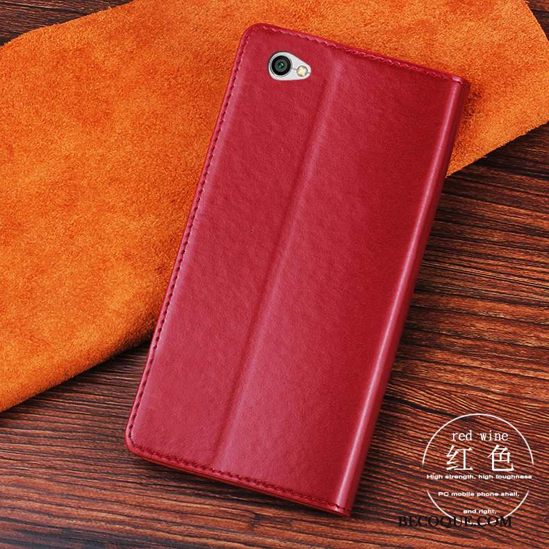 Redmi Note 5a Coque De Téléphone Incassable Étui En Cuir Tout Compris Rouge Protection