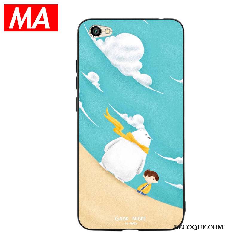 Redmi Note 5a Coque Haute Dessin Animé Silicone Ours Rouge Bleu Clair