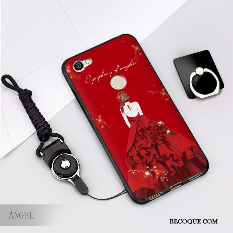 Redmi Note 5a Coque Silicone Haute Rouge Petit Tout Compris Noir