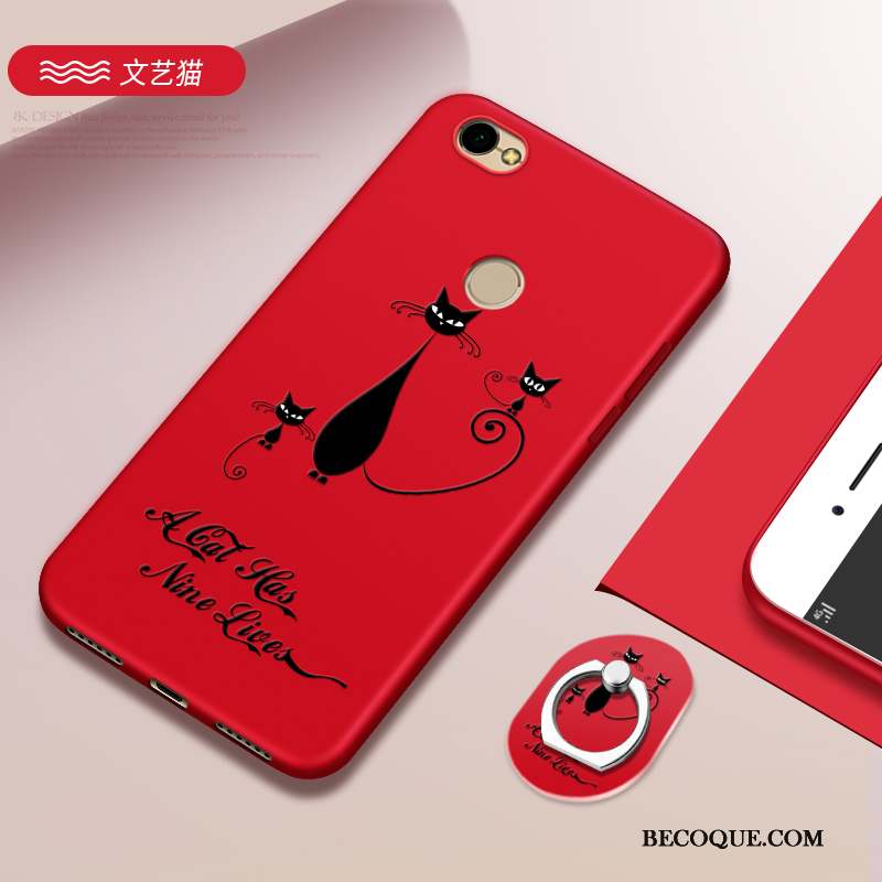 Redmi Note 5a Coque Tout Compris Rouge Incassable Délavé En Daim Fluide Doux Étui