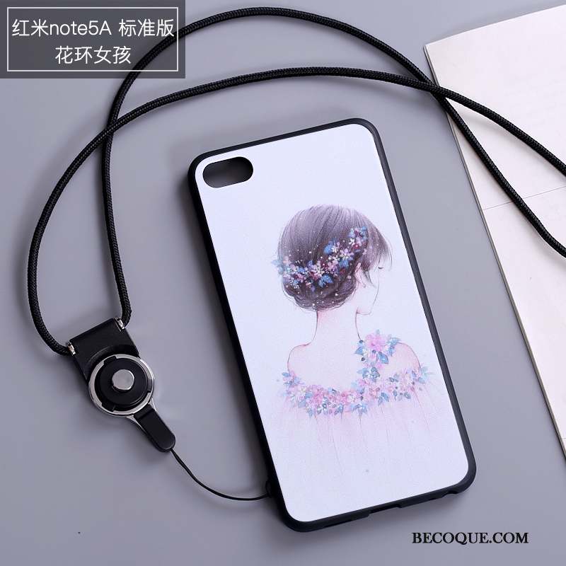 Redmi Note 5a Peinture Tout Compris Étui Protection Blanc Coque De Téléphone