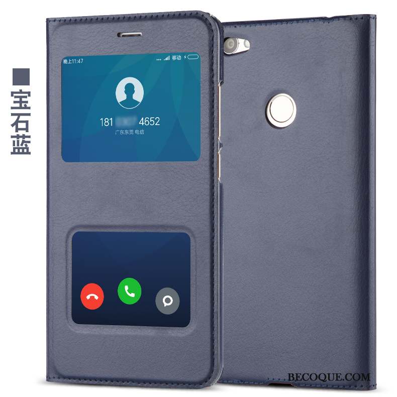 Redmi Note 5a Rouge Étui En Cuir Incassable Clamshell Coque De Téléphone Protection