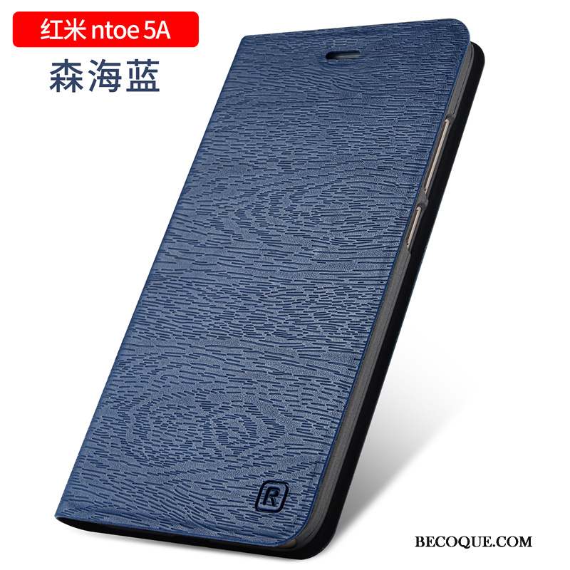 Redmi Note 5a Étui En Cuir Incassable Coque De Téléphone Rouge Protection Clamshell