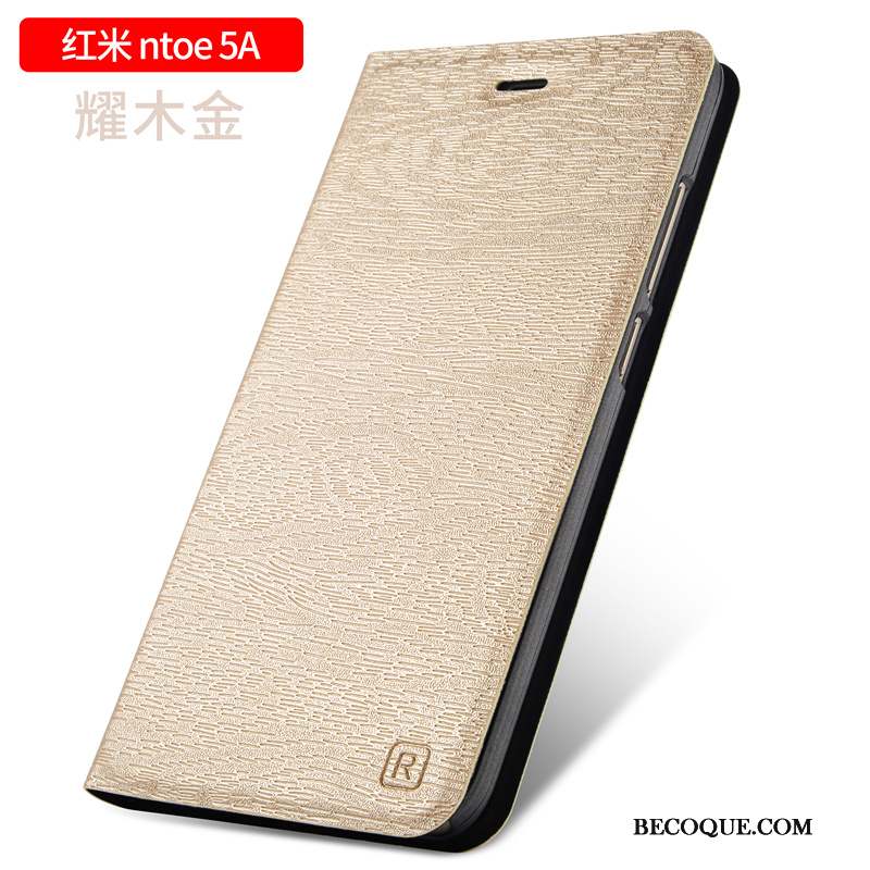 Redmi Note 5a Étui En Cuir Incassable Coque De Téléphone Rouge Protection Clamshell