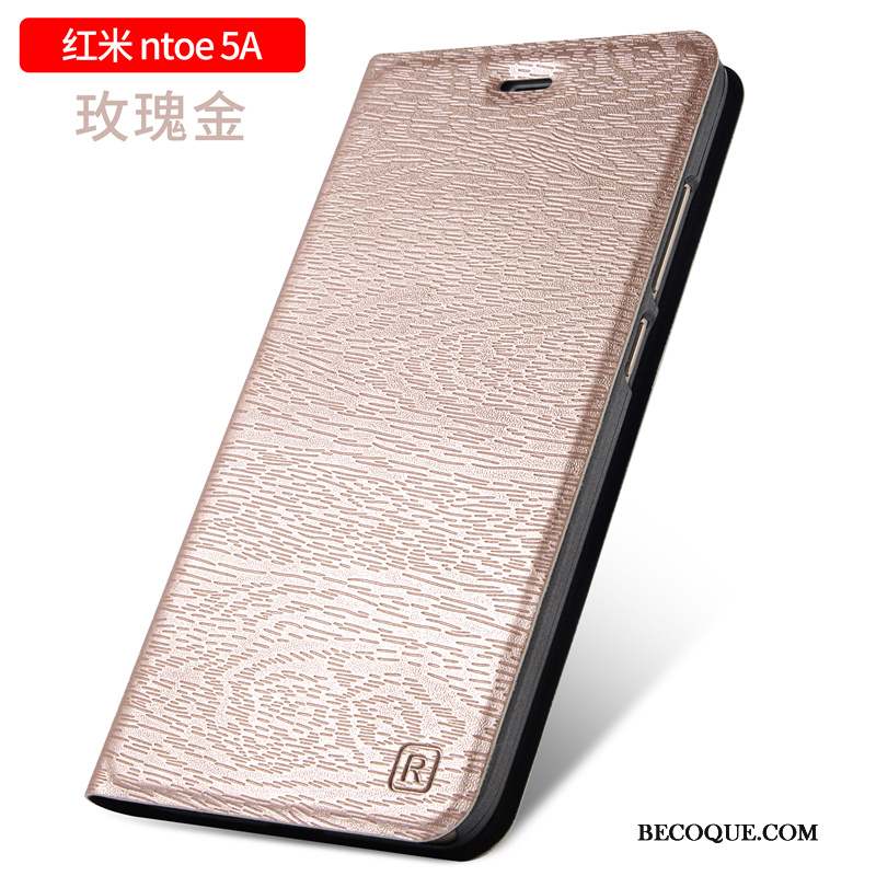 Redmi Note 5a Étui En Cuir Incassable Coque De Téléphone Rouge Protection Clamshell