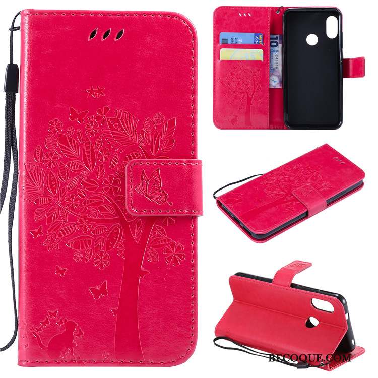 Redmi Note 6 Pro Coque Dessin Animé Protection Étui En Cuir Rose Incassable Tout Compris