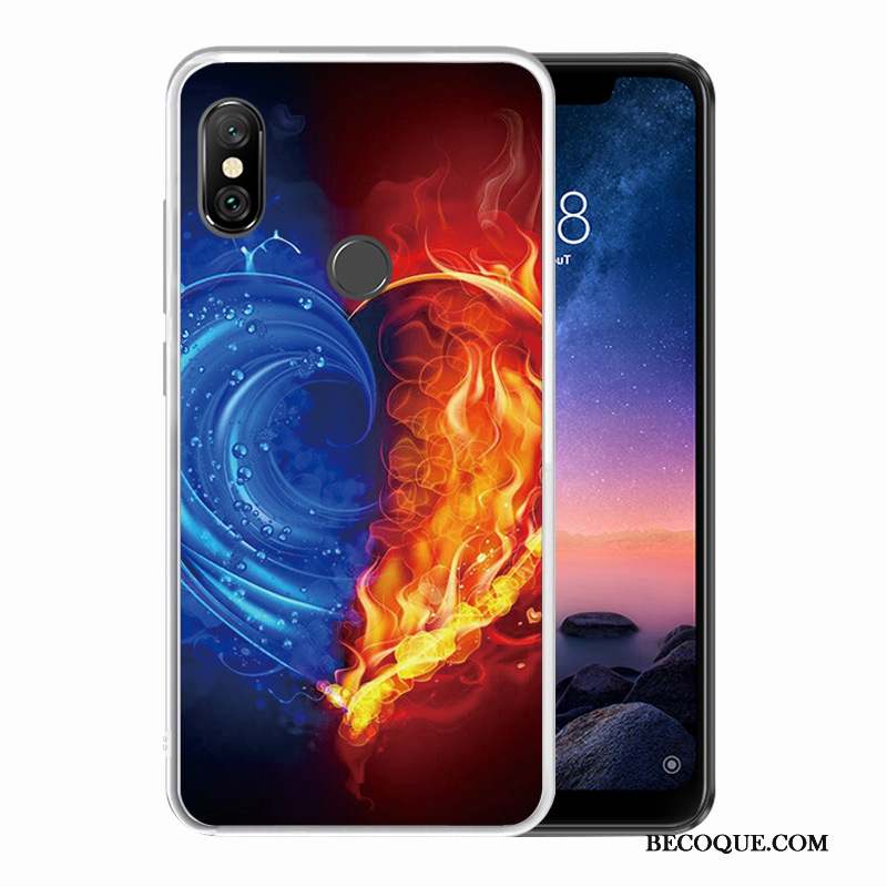 Redmi Note 6 Pro Coque Silicone Modèle Personnalisé Rouge Noir Petit