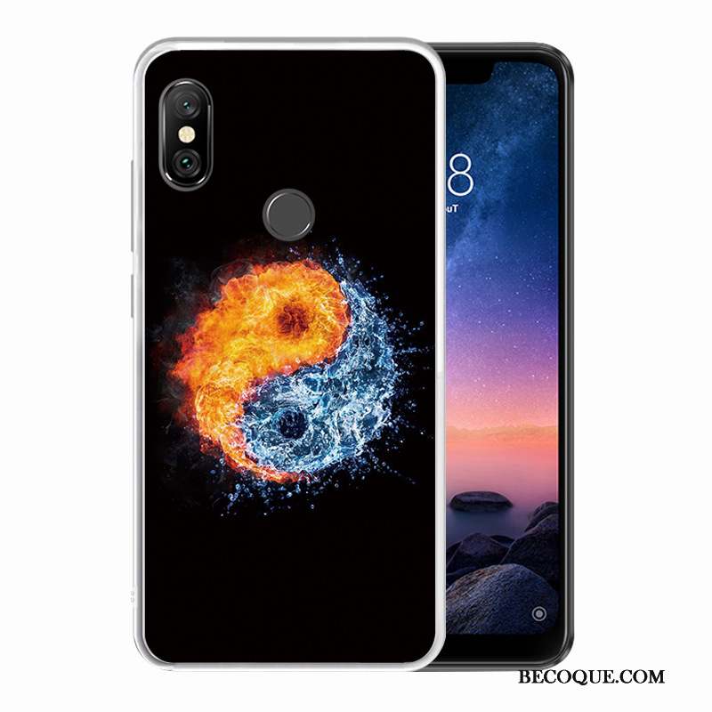 Redmi Note 6 Pro Coque Silicone Modèle Personnalisé Rouge Noir Petit